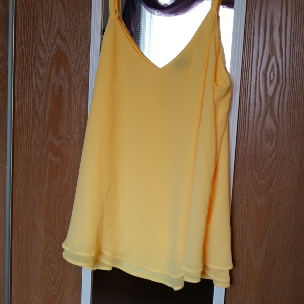TORRID Yellow Chiffon Layered Tank